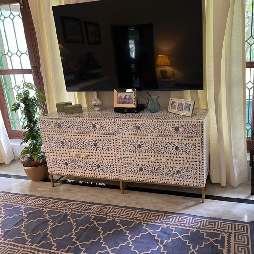 Bone Inlay Chest of Drawer