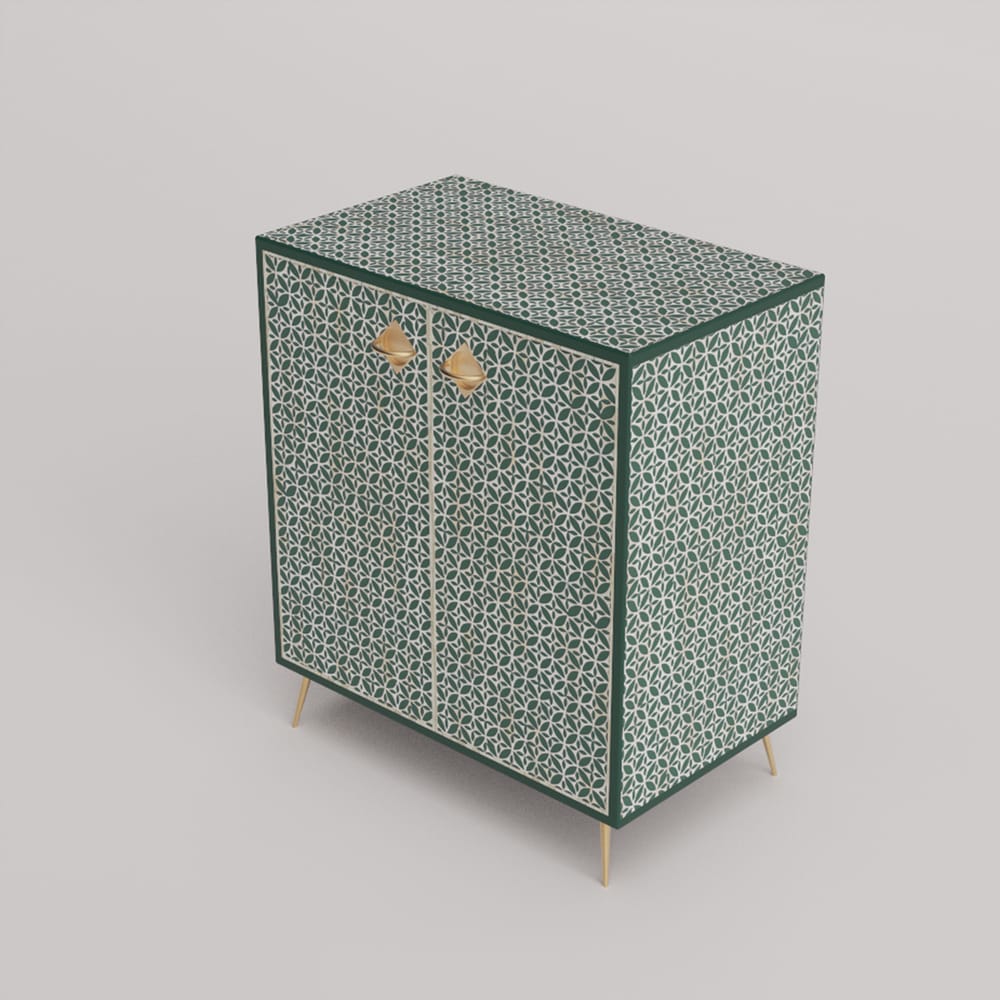 Inlay Cabinet - Geometric Floral