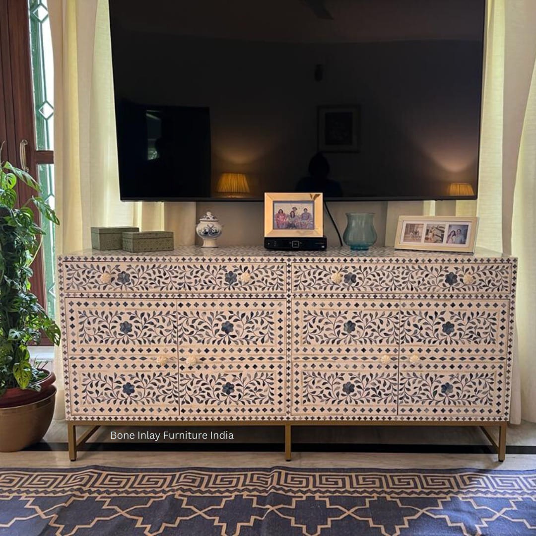 Bone Inlay Chest of Drawer