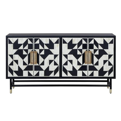 Kingsley Inlay Geometric Pattern Sideboard - Black