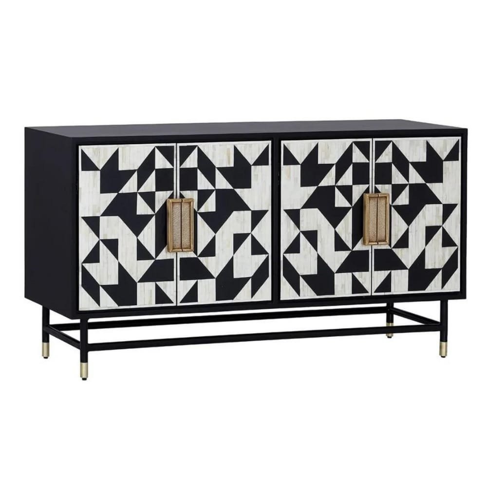 Kingsley Inlay Geometric Pattern Sideboard - Black