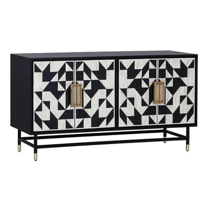 Kingsley Inlay Geometric Pattern Sideboard - Black