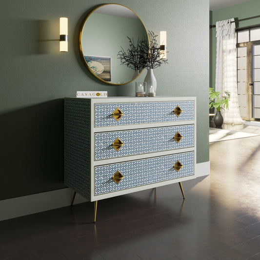 Inlay Chest of Drawers - Geometric Floral