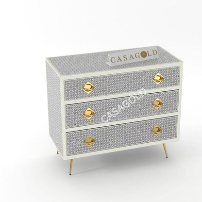 Inlay Chest of Drawers - Geometric Floral