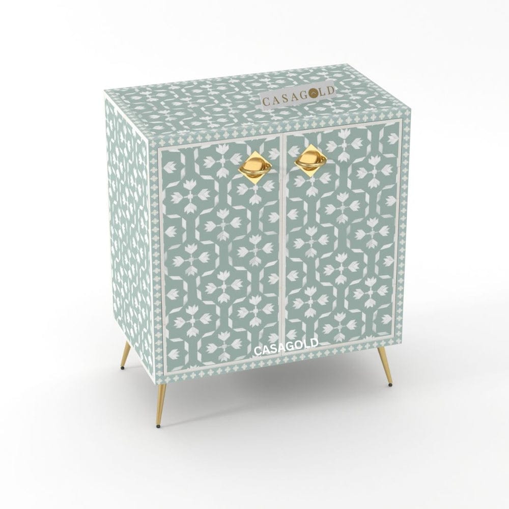 Optical Inlay Floral Cabinet