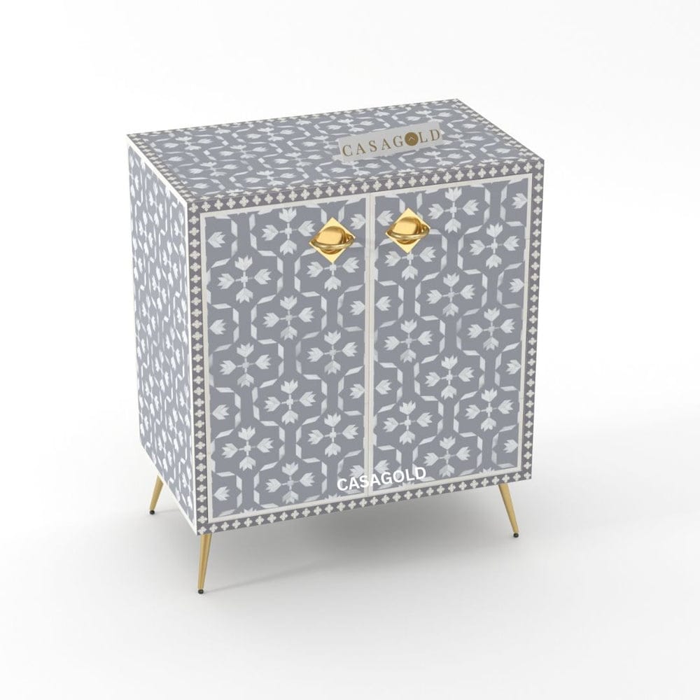 Optical Inlay Floral Cabinet