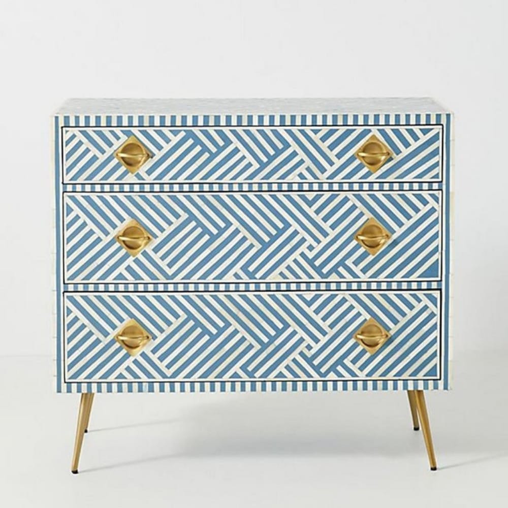 Inlay Chest of Drawers - Chevron