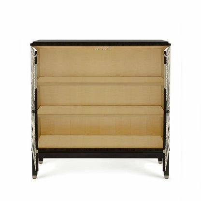 Vann Zebra Black Cabinet in Genuine Leather