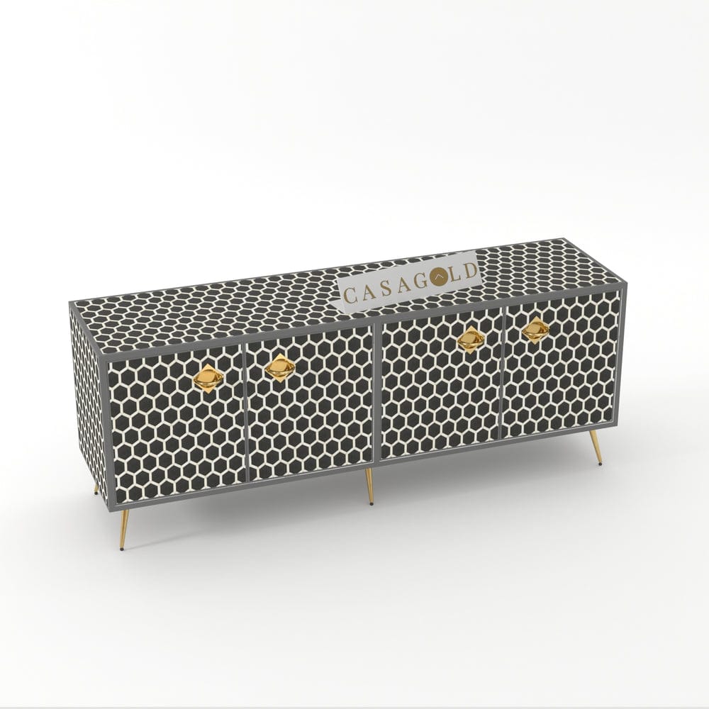 Inlay Media Console - HoneyComb