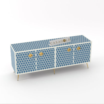 Inlay Media Console - HoneyComb