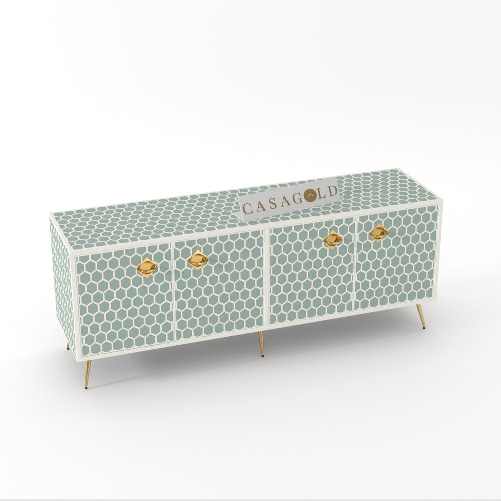 Inlay Media Console - HoneyComb