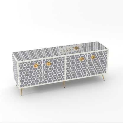 Inlay Media Console - HoneyComb