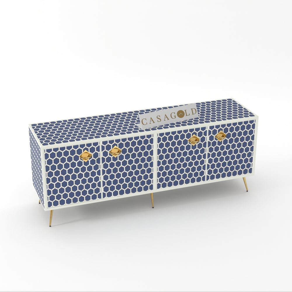 Inlay Media Console - HoneyComb