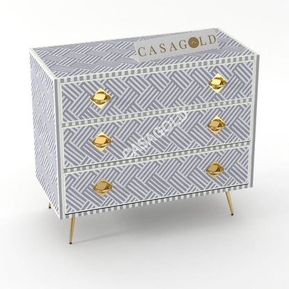 Inlay Chest of Drawers - Chevron