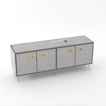 Inlay Media Console - Geometric Flower