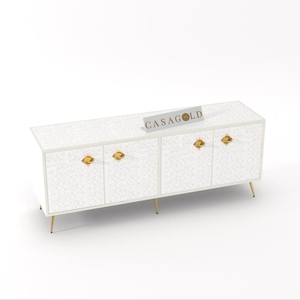 Inlay Media Console - Geometric Flower