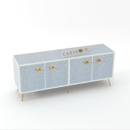 Inlay Media Console - Geometric Flower