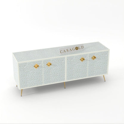 Inlay Media Console - Geometric Flower