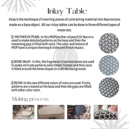 Inlay Ikat Design Media Console Indigo Blue