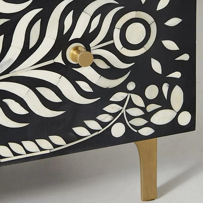 Peacock Bone Inlay Sideboard - Black