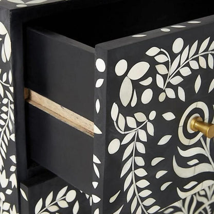 Peacock Bone Inlay Sideboard - Black