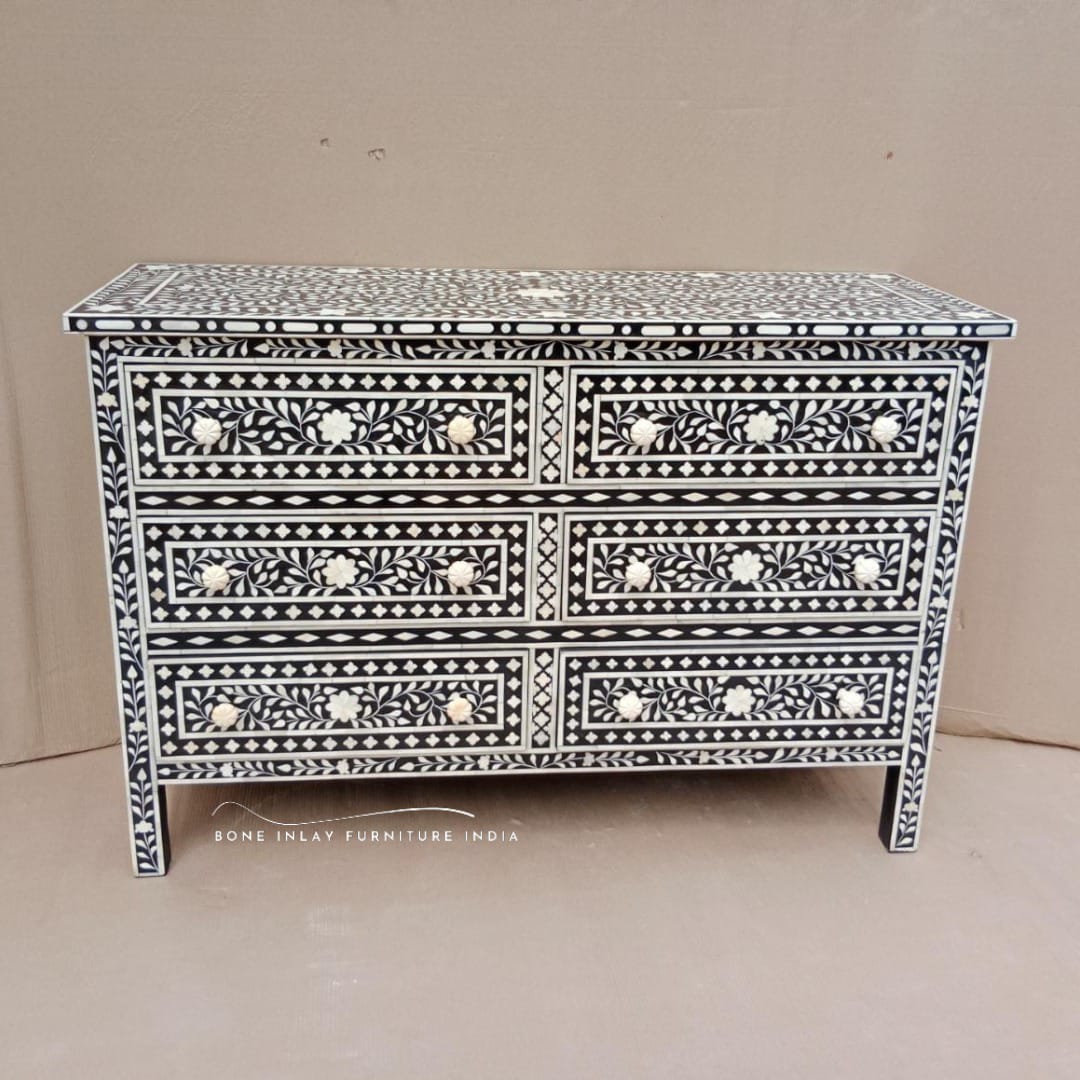 Bone Inlay Chest of Drawer