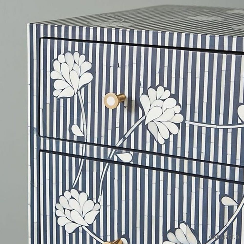 Floral Inlay Cabinet - Blossom Stripe