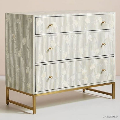 Floral Inlay Cabinet - Blossom Stripe