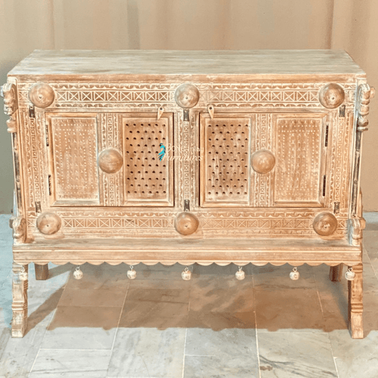 Hand carved Solid Wooden Sideboard Hope Chest Damchiya