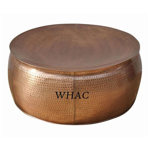 Handmade Bronze Look Hammered Coffee Table | Brass Round Coffee Table