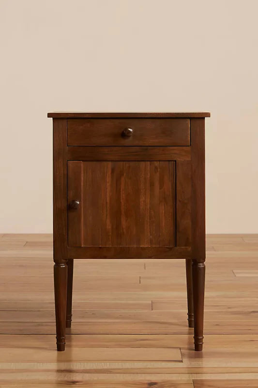 Designer Handmade Bedside Table with One Door and One Drawer