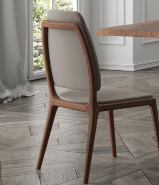 Designer Handmade Febe Gray Leather Dining Chair