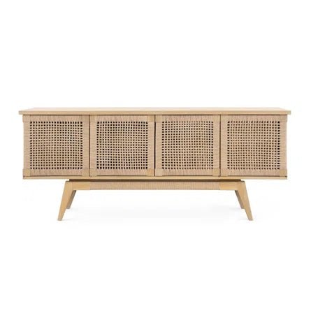 Handmade Designer with Natural Color Solid Wooden Sideboard Cabinet