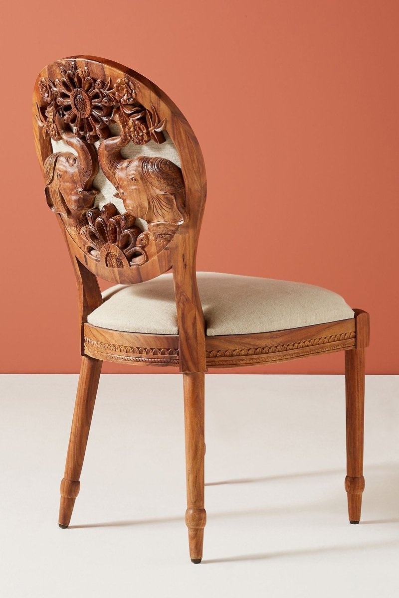 Hand carved Exclusive Elephant Design Dining Chair