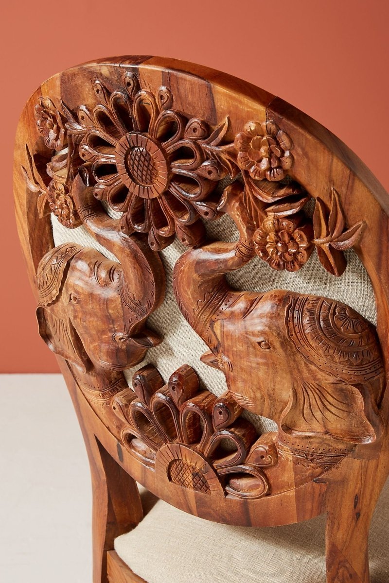 Hand carved Exclusive Elephant Design Dining Chair