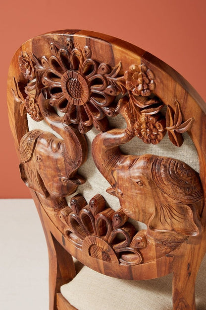 Hand carved Exclusive Elephant Design Dining Chair