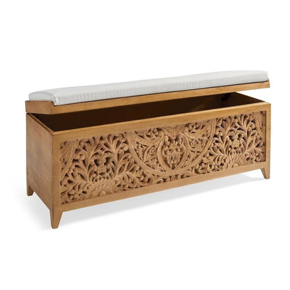 Hand carved Indian Storage Bench