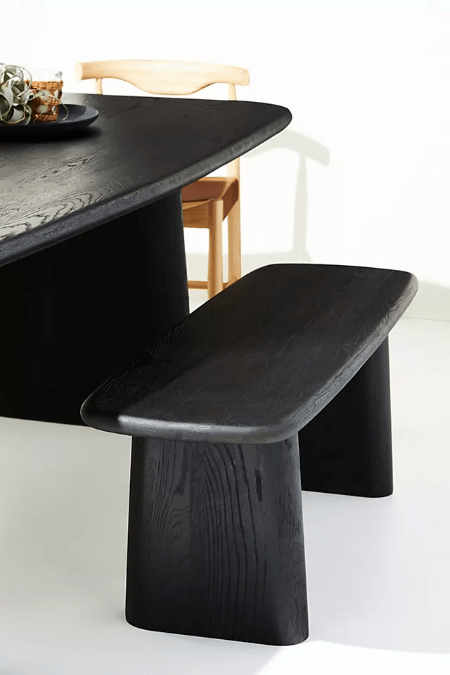 Hand-Carved Kalle Sculptural Dining Bench | Wooden