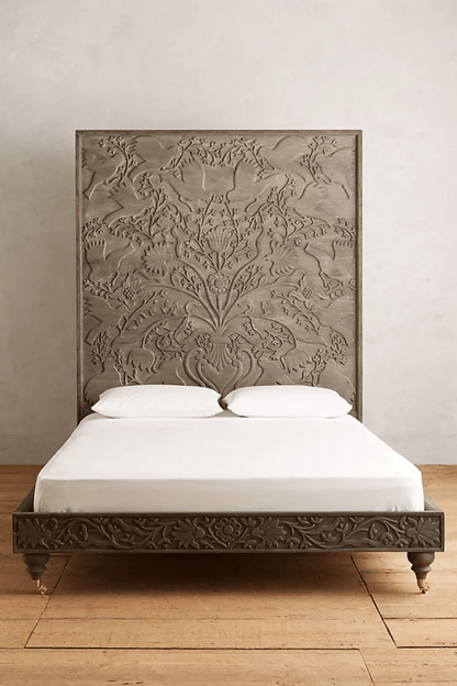 Hand-carved Odelina Bed Indian Design Solid Wooden | Indian Furniture