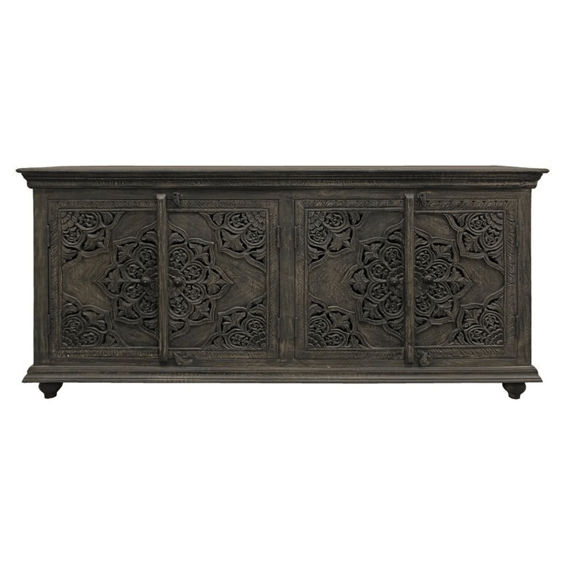 Hand Carved Sideboard in Gray Color | Indian Antique Furniture