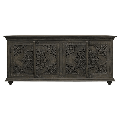 Hand Carved Sideboard in Gray Color | Indian Antique Furniture