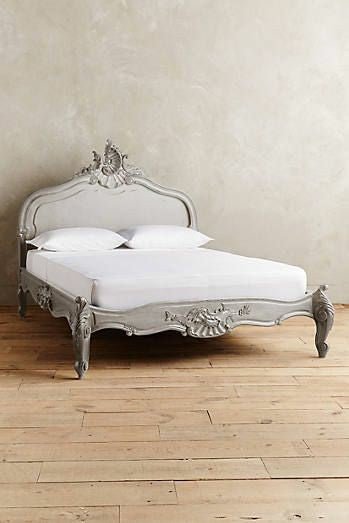 Hand-carved Solid Wooden Menara Bed  |  Wooden Platform Bed with Headboard