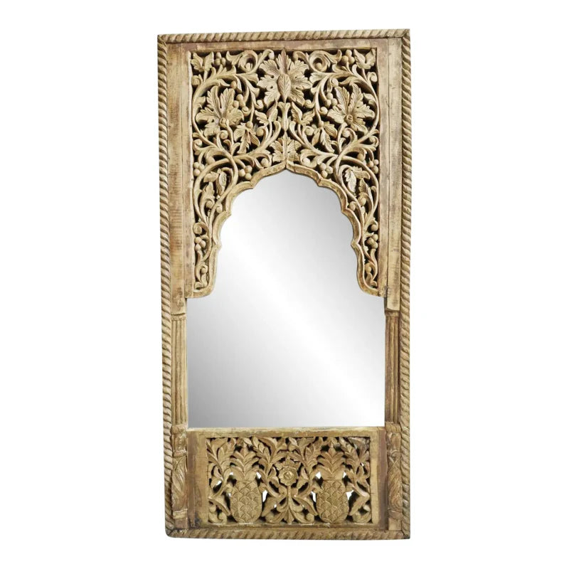 Hand Carved Wood Window Facade Mirror