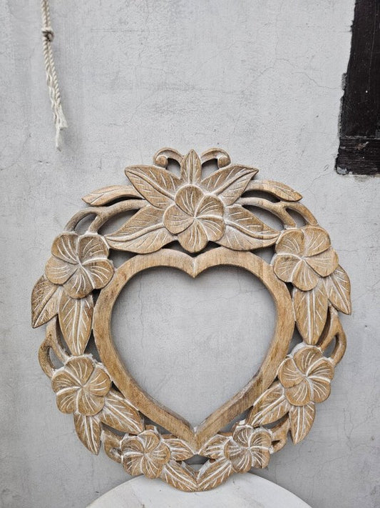 Natural Hand Carved Wooden Mirror Frame Solid Wood