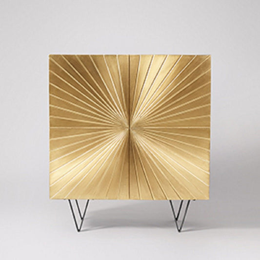 Hand Embossed Brass Cabinet | Wooden Golden Metal Cabinetry Furniture