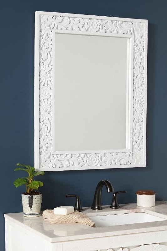 Handcarved Lombok Mirror Frame | Bathroom Mirror Frame