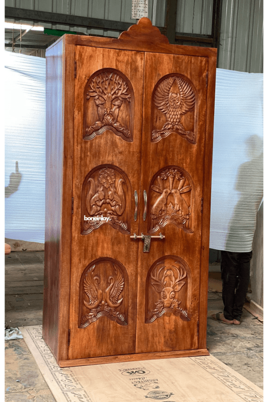 Hand Carved Custom Menagerie Armoire