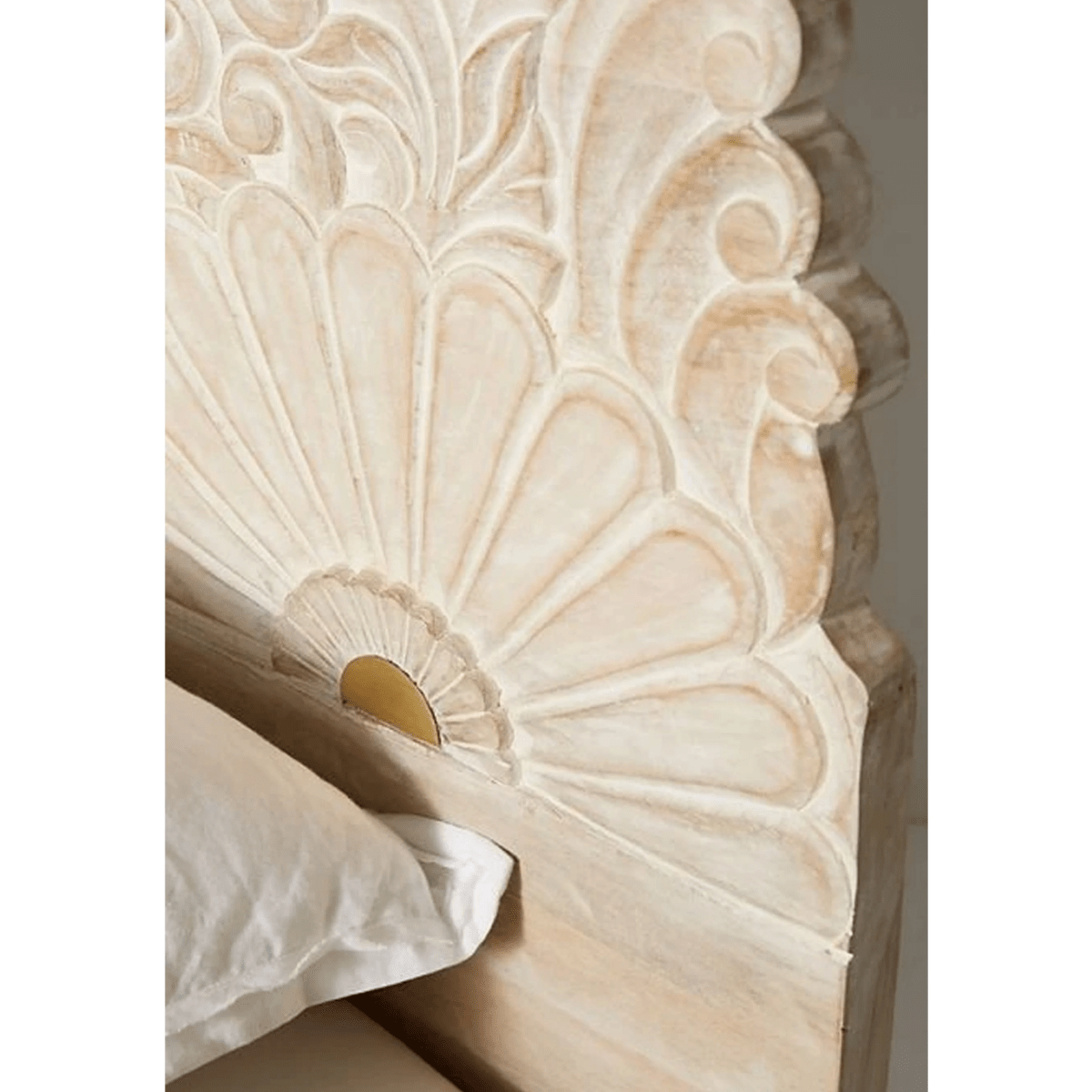 Hand Carved Bohemian Style Floral Queen Bed |King Bed