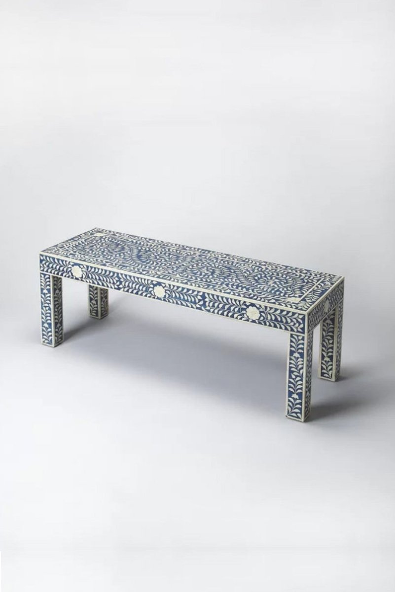 Handmade Bone Inlay Bench | Handmade Furniture