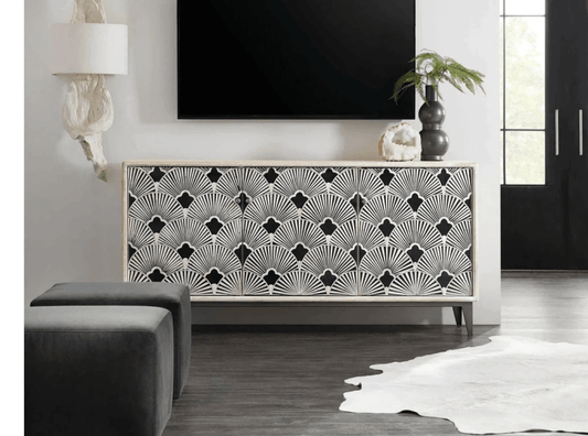 Handmade Bone Inlay Entertainment Unit | Hand Crafted Media Console